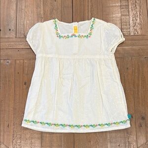 Little bird by jools Oliver Swiss dot flower embroidered blouse 7-8 years